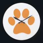 Paw Print      Large Clock<br><div class="desc">Fun Paw Print design for animal lovers!</div>