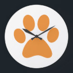 Paw Print      Large Clock<br><div class="desc">Fun Paw Print design for animal lovers!</div>
