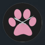 Paw Print      Large Clock<br><div class="desc">Fun Paw Print design for animal lovers!</div>