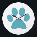 Paw Print                    Large Clock<br><div class="desc">Fun Paw Print design for animal lovers!</div>