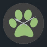 Paw Print  Large Clock<br><div class="desc">Fun Paw Print design for animal lovers!</div>