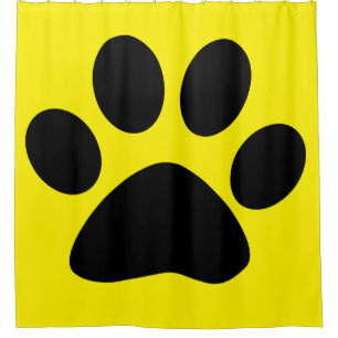 Paw Print Large Pattern Black Yellow Cool Stylish