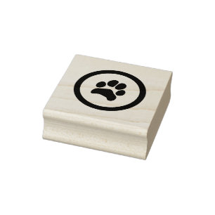 Paw Print Logo Rubber Stamp