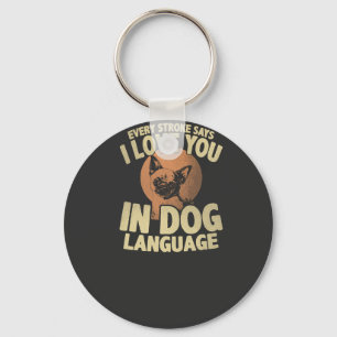 Paw Print Love Dog Quote Art for Pet Owners Keychain