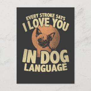 Paw Print Love Dog Quote Art for Pet Owners Postcard