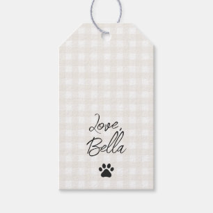 Paw Print Love PET NAME Animal Lover Chic Fun Gift Tags