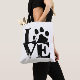Paw Print LOVE Tote Bag