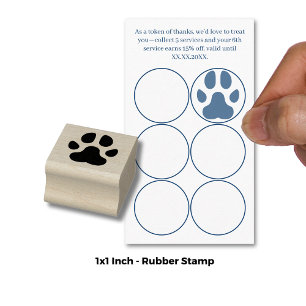 Paw Print - Loyalty Card Devaluation  Rubber Stamp