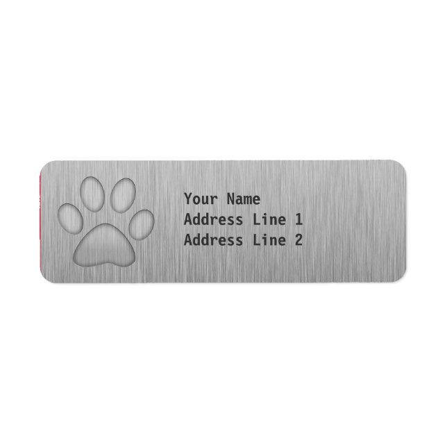 Paw Print; Metal-look (Front)