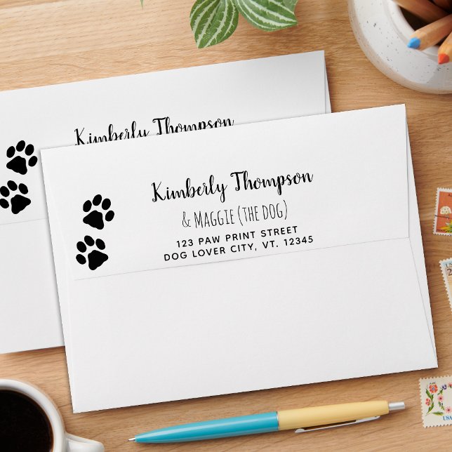 Paw Print New Address Moving Return Address Envelope (Creator Uploaded)