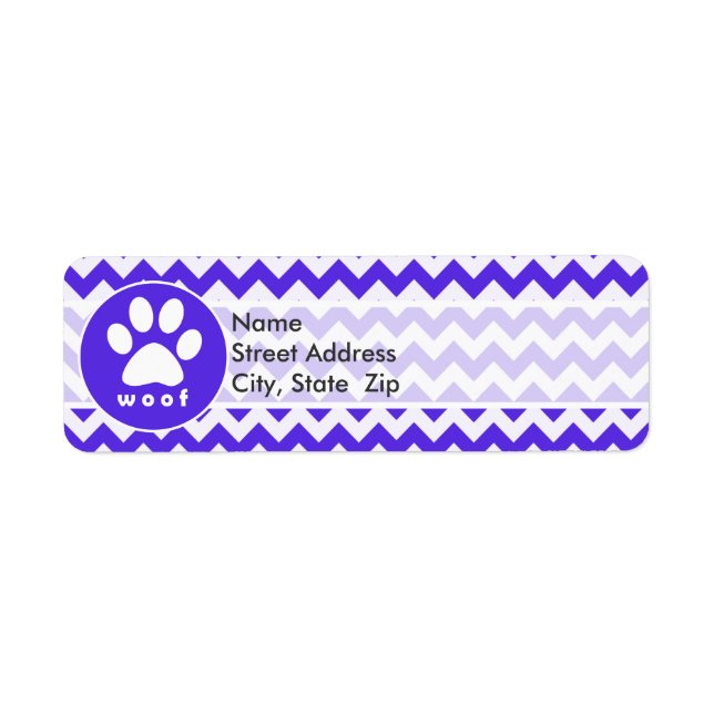 Paw Print on Blue Violet Chevron (Front)