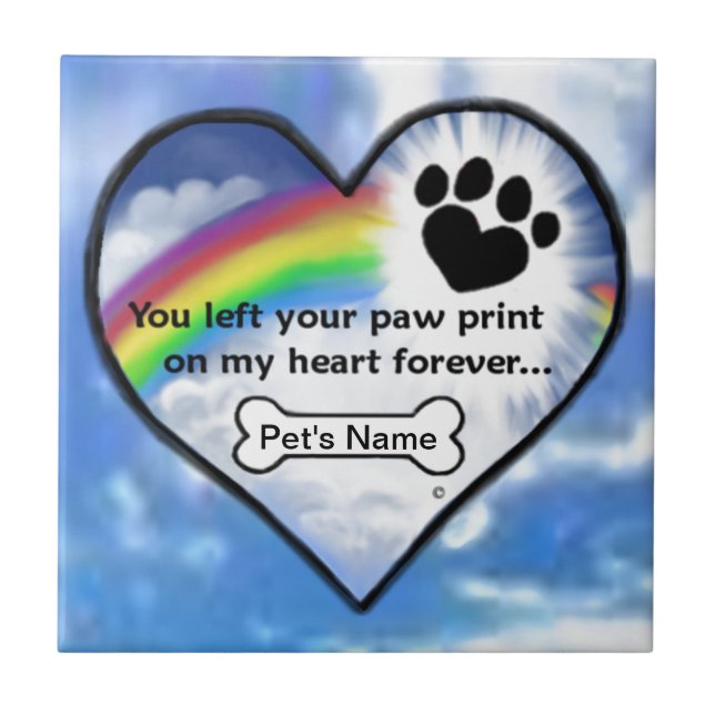 Paw Print On My Heart Tile (Front)