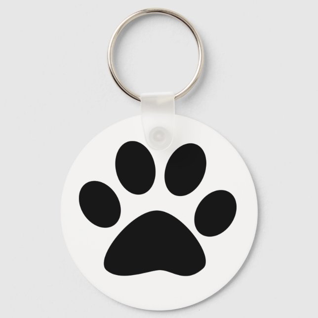 Paw Print Pattern Dog Mom Dad Christmas Favor Gift Keychain (Front)