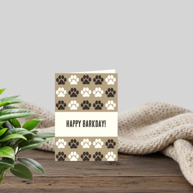 Paw Print Pattern Earthy Sand Card (Creator Uploaded)