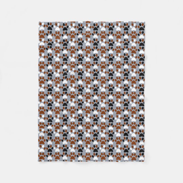Paw Print pattern Fleece Blanket (Front)