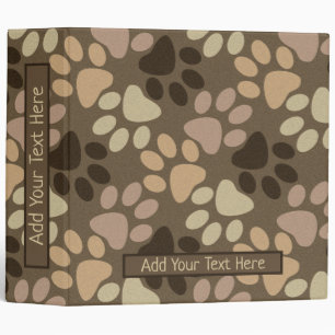 Paw Print Personalize Custom Text Binder