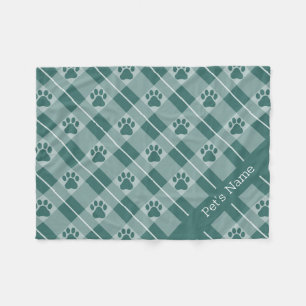 Paw Print Personalized Dog Blankets