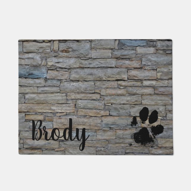 Paw Print Personalized Door Mat (Front)