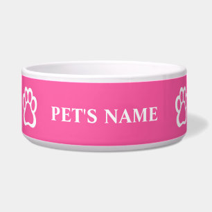 Paw Print Personalized Pet Bowl