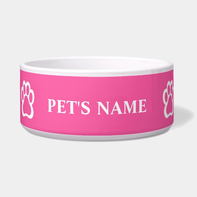 Paw Print Personalized Pet Bowl (Front)
