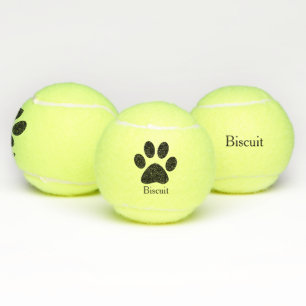 Paw Print Personalized Pet's Name Tennis Balls