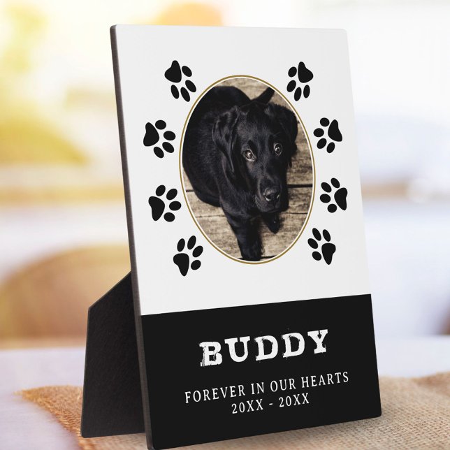 Paw Print Pet Dog Photo Memorial Keepsake Plaque (Creator Uploaded)