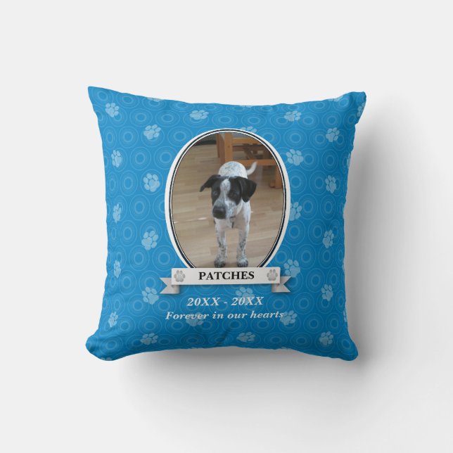 Paw Print Pet Memorial American MoJo Pillow (Front)