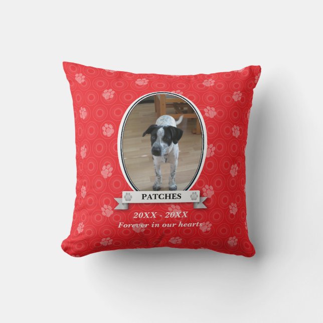 Paw Print Pet Memorial American MoJo Pillow (Front)