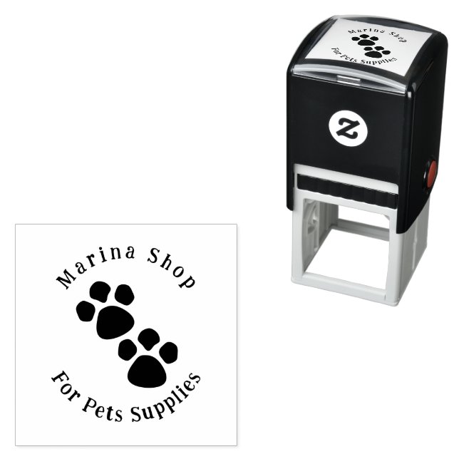 Paw Print Pet Supplies Business  Self-inking Stamp (In Situ)