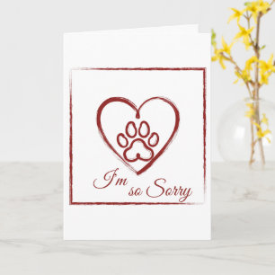 Paw Print Pet Sympathy Card