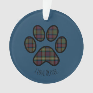 Paw Print Plaid Fall Fashion Dog Lovers Ornament