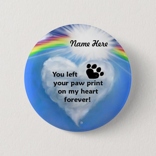 Paw Print Poem 2 Inch Round Button (Front)