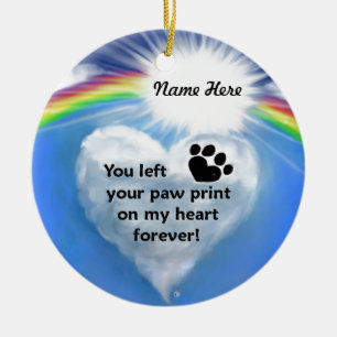 Paw Print Poem Ceramic Ornament