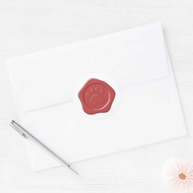 paw print red wax seal label (Envelope)