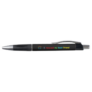 Paw Print Rescue Dog Pen, I Rescued my Best Friend Pen