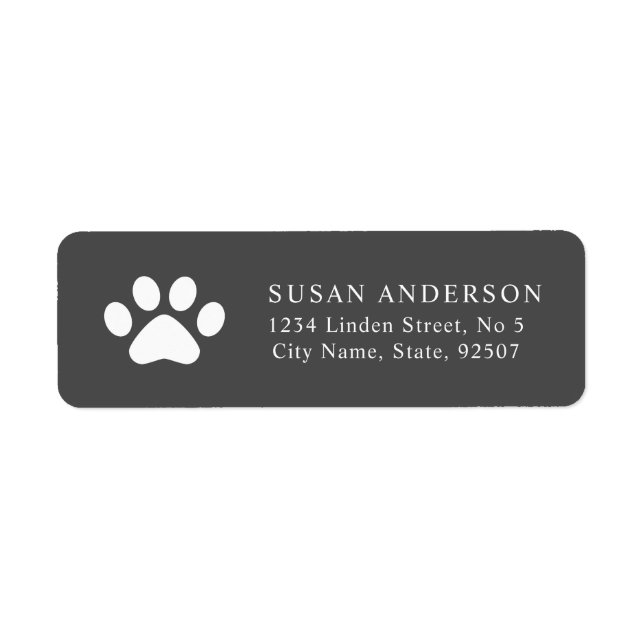 Paw Print Return Address Label (Front)