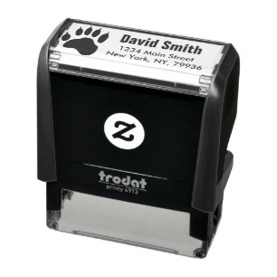 Paw Print Return Address Self-inking Stamp