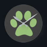Paw Print    Round Clock<br><div class="desc">Fun Paw Print design for animal lovers!</div>
