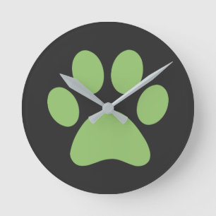 Paw Print Round Clock