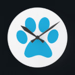 Paw Print     Round Clock<br><div class="desc">Fun Paw Print design for animal lovers!</div>