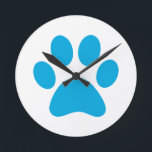 Paw Print     Round Clock<br><div class="desc">Fun Paw Print design for animal lovers!</div>