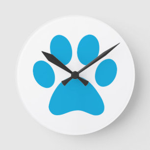 Paw Print Round Clock
