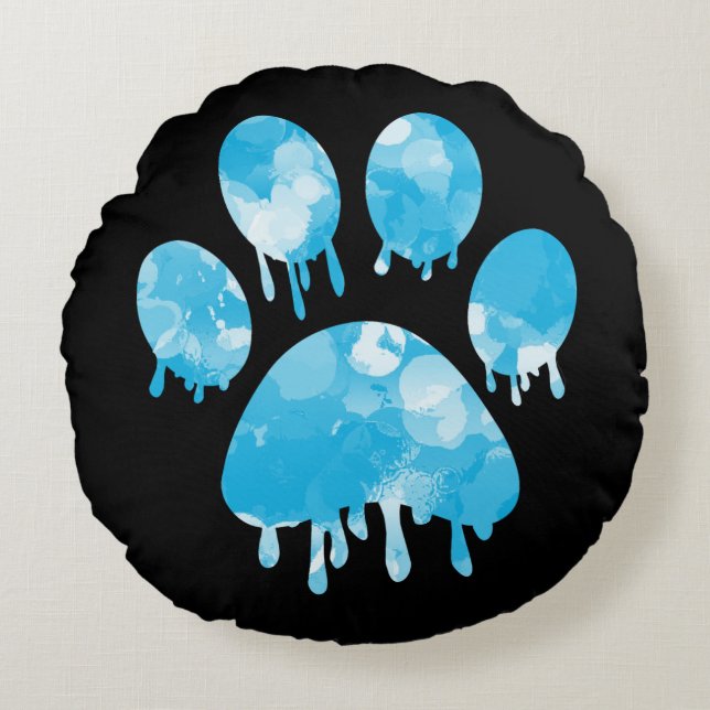 Paw Print   Round Pillow (Front)