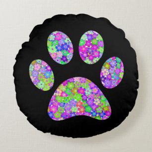 Paw Print   Round Pillow