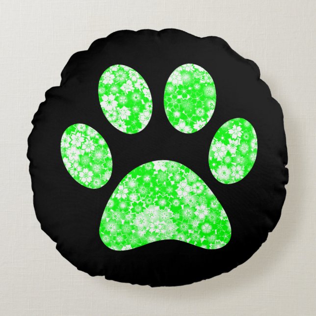 Paw Print  Round Pillow (Front)