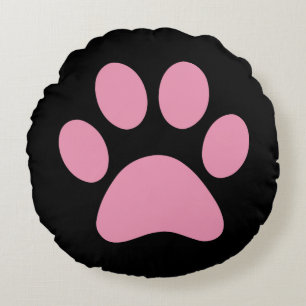 Paw Print Round Pillow