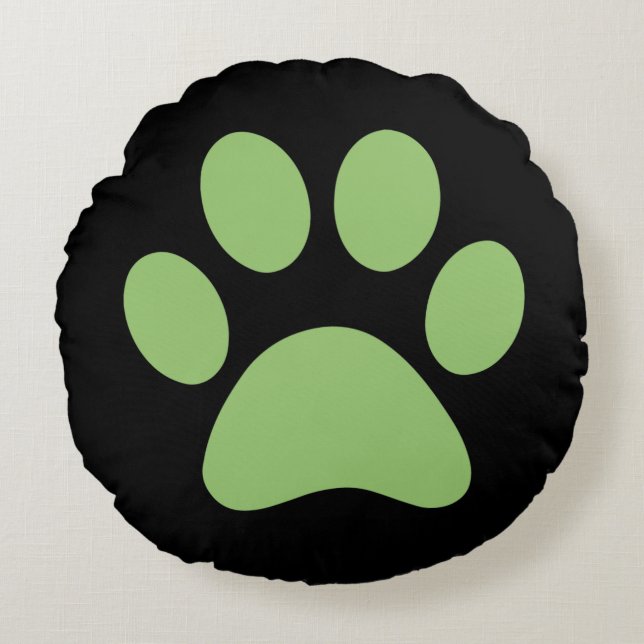 Paw Print  Round Pillow (Front)