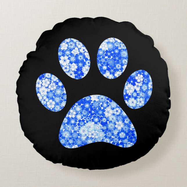 Paw Print    Round Pillow (Front)