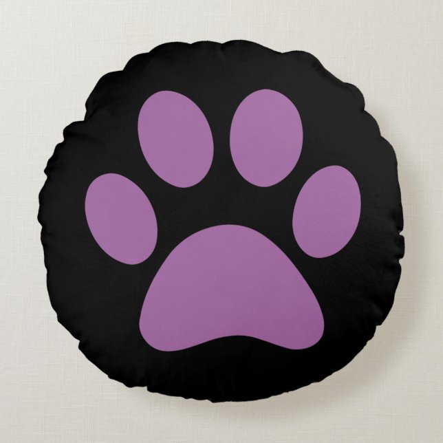 Paw Print  Round Pillow (Front)