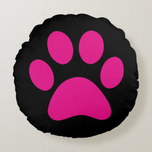 Paw Print Round Pillow